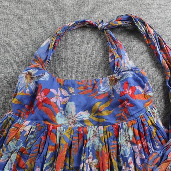 Free People Dress Medium Mai Tai Floral Bubble Mini Boho Cotton Lined Multi - Picture 4 of 11